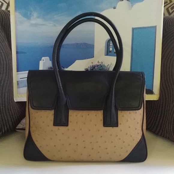 Victor Hugo Handbags - Victor Hugo satchel ostrich tote bag